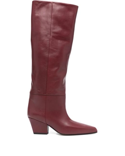 Paris Texas Red 70Mm Calf Leather Pointed-Toe Boots