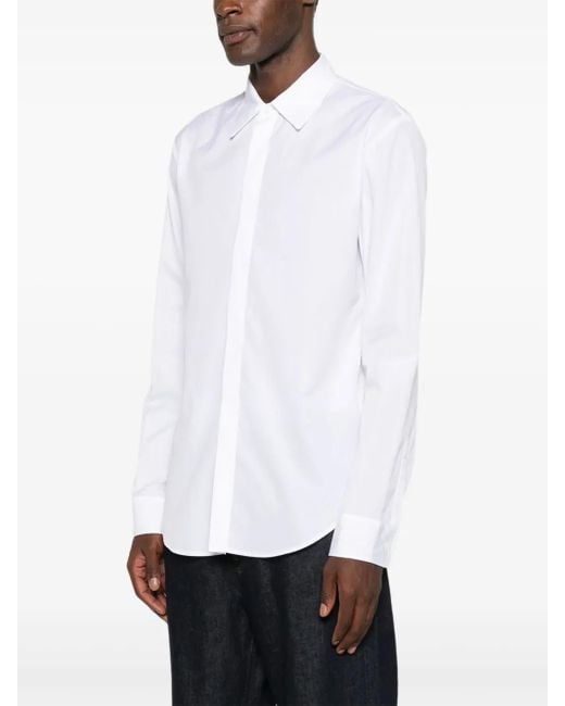 Paul & Joe White Pointed-Collar Cotton Shirt for men