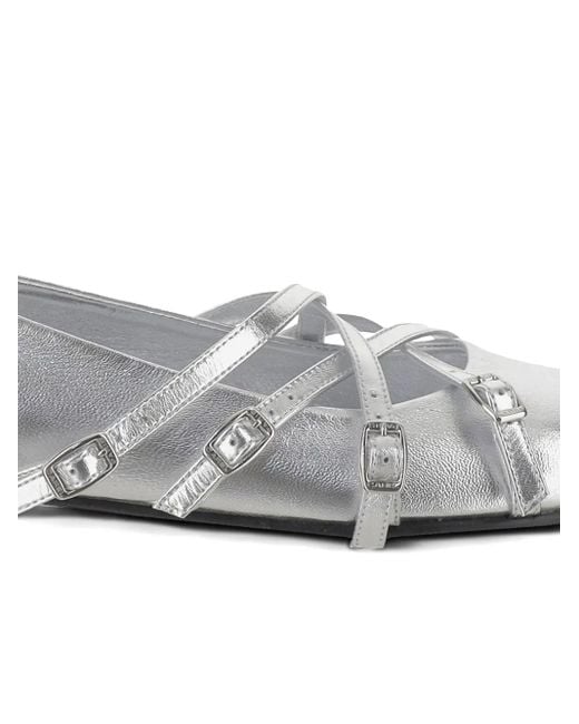 CAREL PARIS White Leather Ballerina Shoes