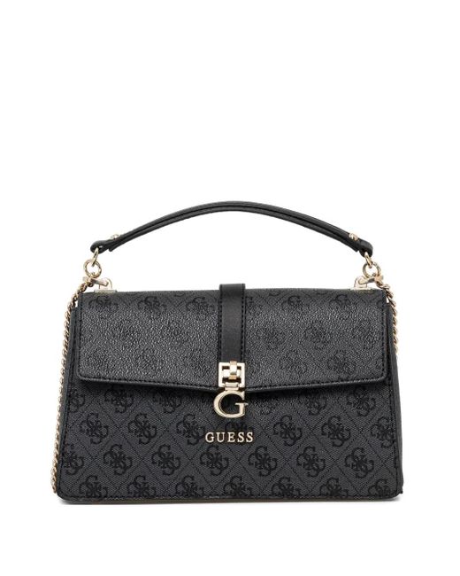 Guess Black Schultertasche mit Monogrammmuster