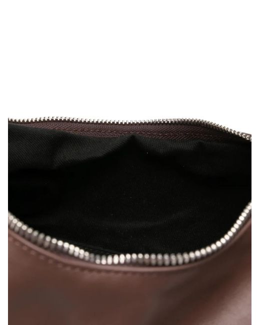 GIUSEPPE DI MORABITO Brown Crystal-Embellished Leather Shoulder Bag