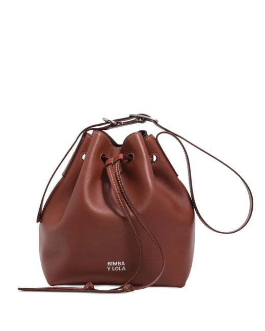 Bimba Y Lola Brown Carlino Large Bucket Bag
