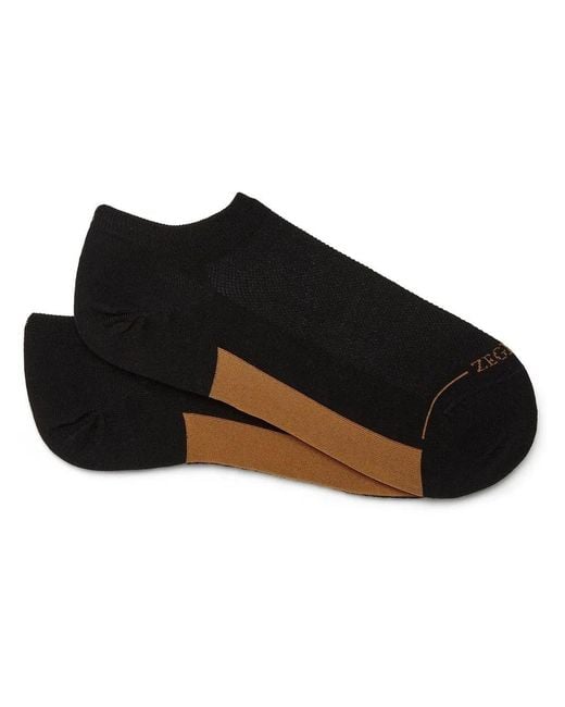 Zegna Black Low-Cut Sneaker Socks for men