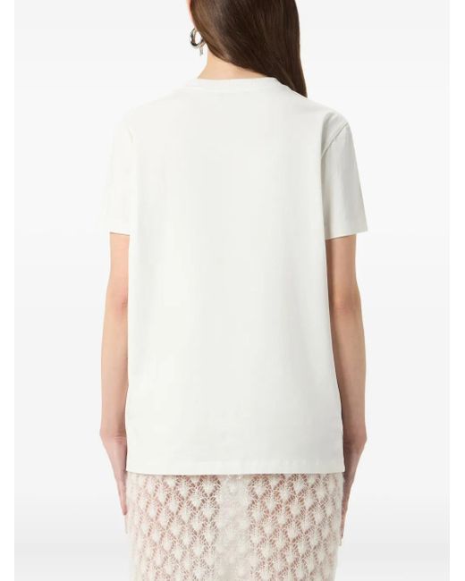 Camiseta con estampado Kitten Blumarine de color White