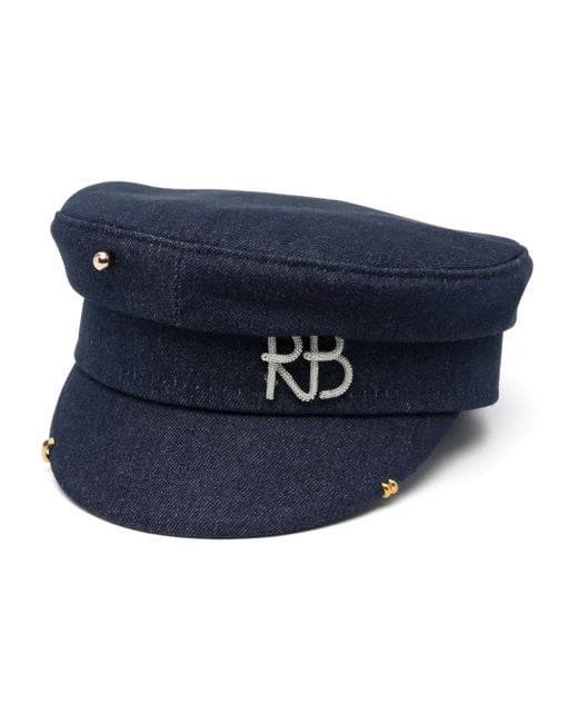 Ruslan Baginskiy Blue Piercing-Detailed Baker Boy Cap