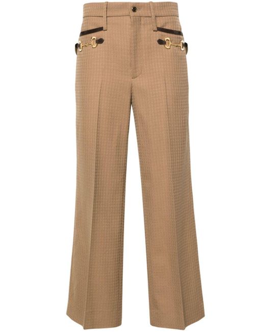 Pantalones de vestir con detalle Horsebit Gucci de color Natural