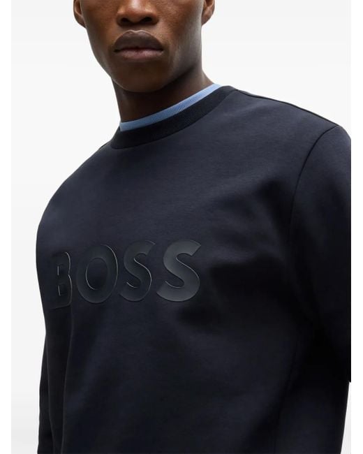 Boss Blue Sandwich-Logo Sweatshirt for men