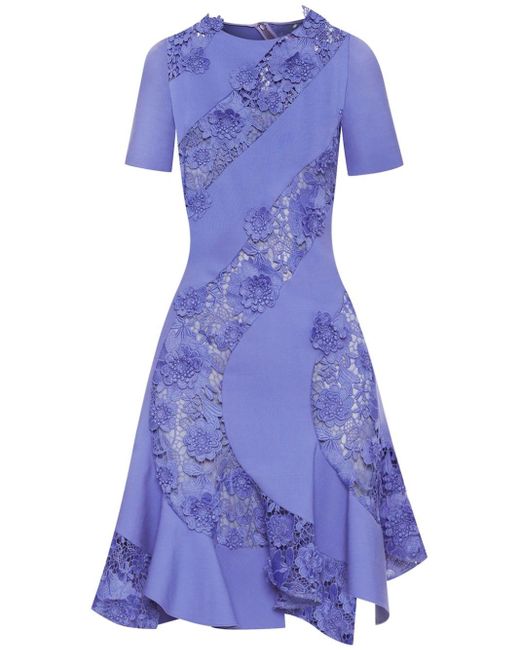 Robe courte à fleurs Oscar de la Renta en coloris Purple