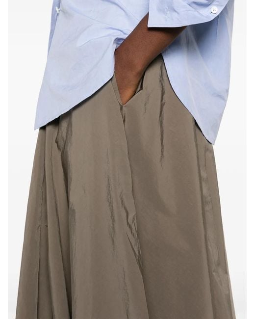 Cordera Brown Technical Drawstring Midi Skirt