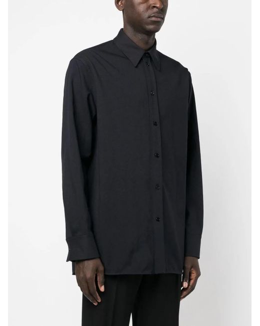 Jil Sander Blue Long-Sleeved Cotton Shirt for men