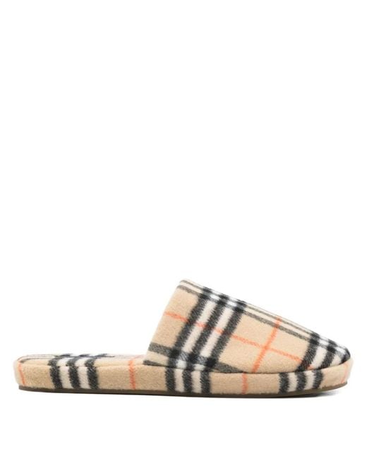 Burberry Natural Check Wool Blend Slippers for men