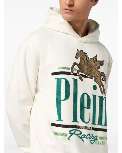 Philipp Plein Blue Racing Club Hoodie for men