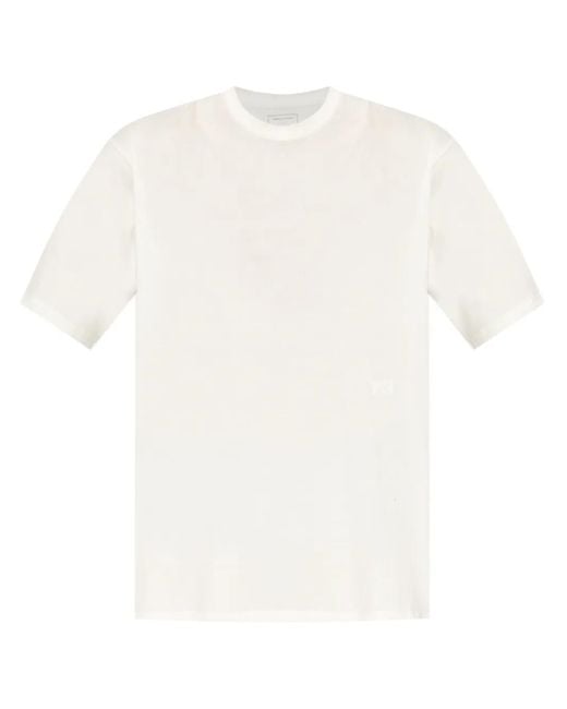 Y-3 White Logo-Print T-Shirt for men