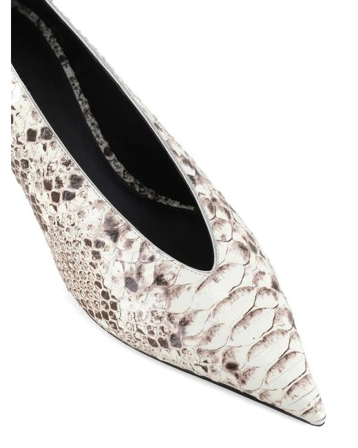 Le Monde Beryl Natural Snakeskin-Effect Pointed-Leather Pumps