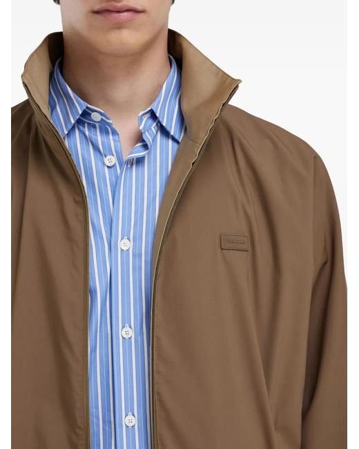 Ferragamo Brown High-Collar Reversible Jacket for men