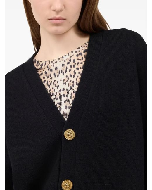 Roberto Cavalli Black Button Cardigan