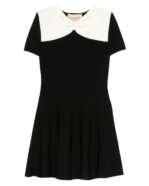 Valentino Garavani Black Bow-Detail Mini Dress