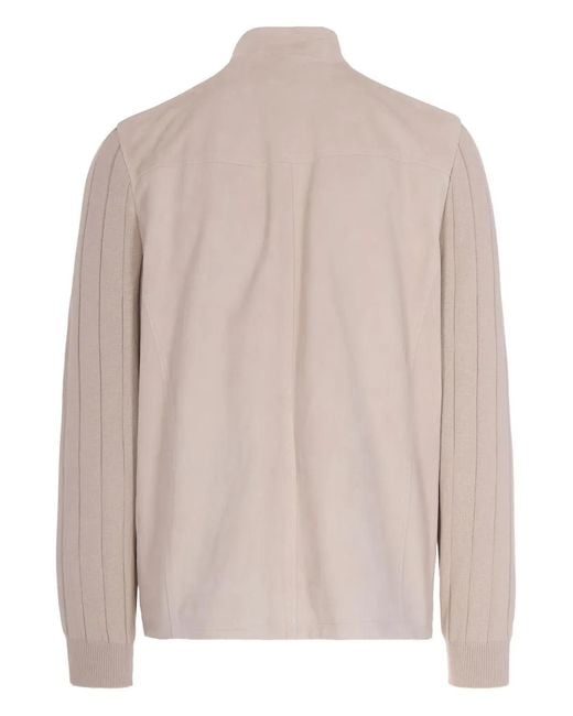 Eleventy Pink Ribbed-Panel Jacket for men