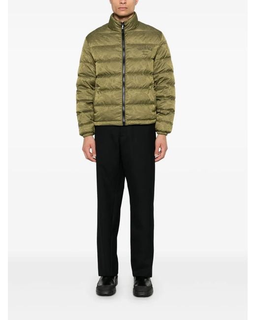 Versace Green Textured Finish Padded Jacket for men