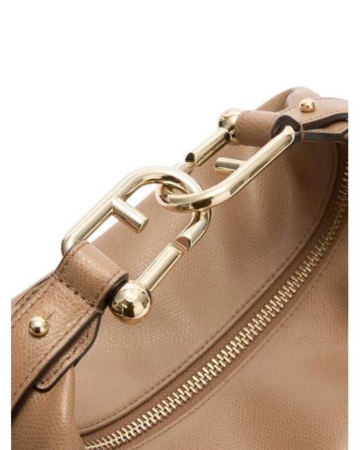 Furla Brown Medium Tonie Textured Tote Bag