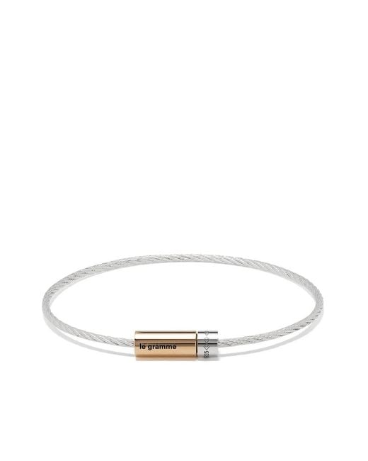 Le Gramme White 18Kt And 7G Polished Bicolor Cable Bracelet