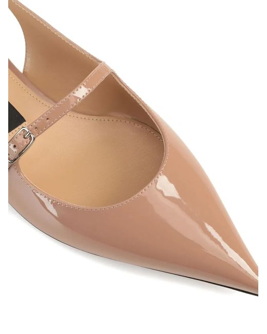 Sergio Rossi Natural Pointed-Toe Slingback Pumps