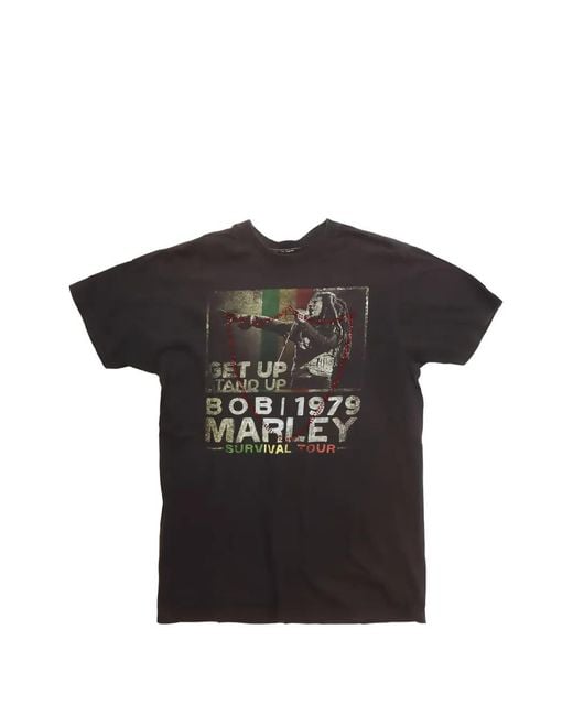 HTC Black Bob Marley-Print Studded T-Shirt for men