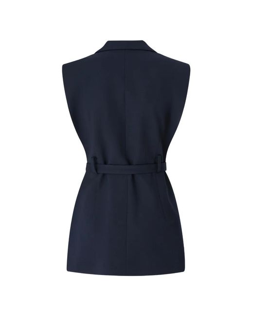 Pinko Blue Vest With Open Sides And Belt