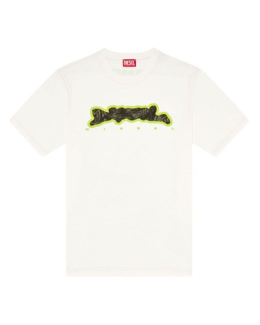 DIESEL White T-just-n16 Graphic-print T-shirt for men