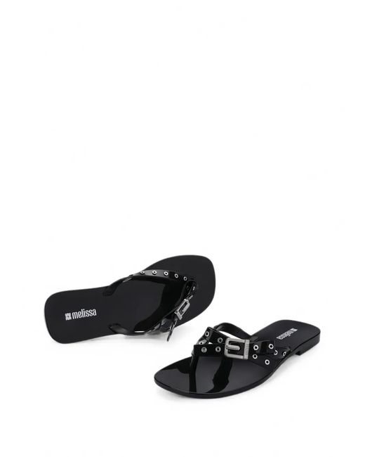 Melissa White Harmonic Squared Bow-Detail Flip-Flops