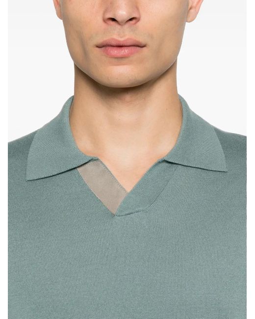 メンズ Canali ポロカラーシャツ Blue