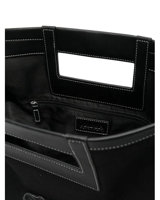Max Mara Black Logo-Applique Shoulder Bag