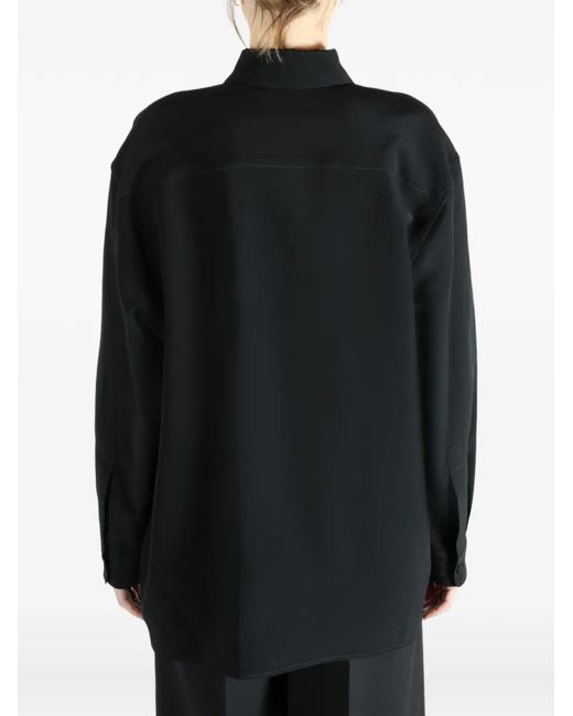 Calvin Klein Black Pocket Draped Shirt
