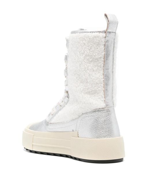 Philippe Model White Leather New Hybrid High Sneakers With Fur