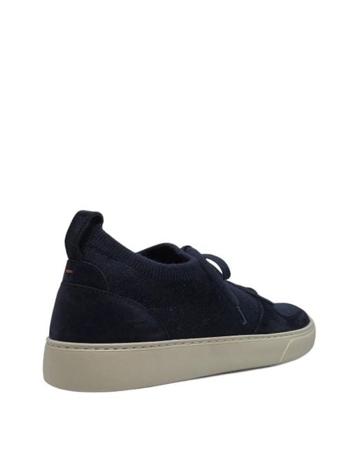 Henderson Blue Suede-Panel Sneakers