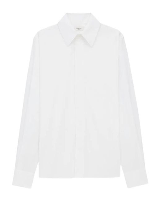 Saint Laurent Hemd Aus Popeline in White für Herren