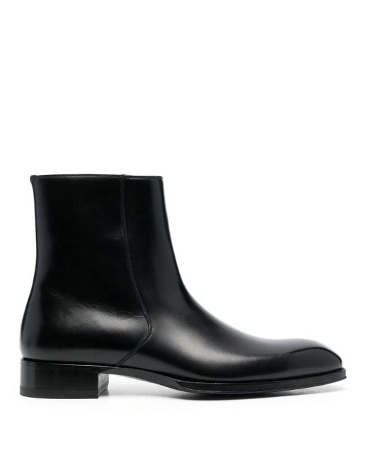 Tom Ford Calf Leather Ankle Boots in Black for Men | Lyst UK