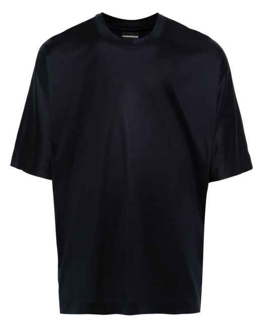 Camiseta con logo bordado Emporio Armani de hombre de color Black