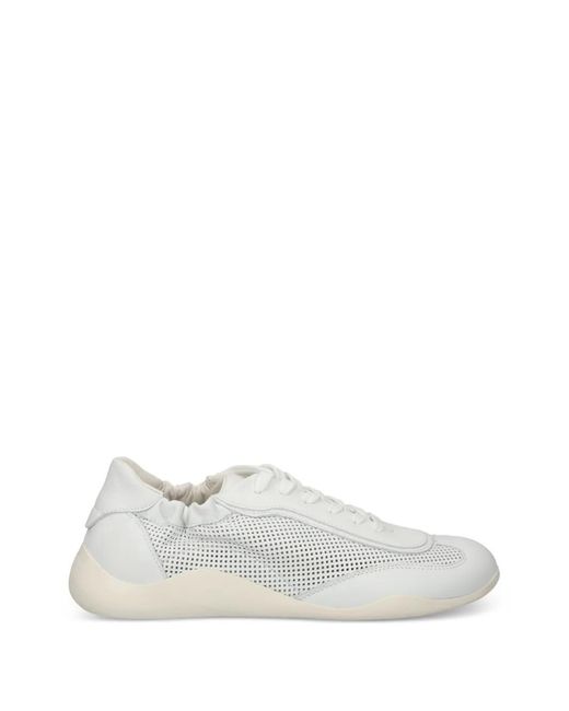 Vic Matié White Baskets Perforées À Chevilles Élastiquées