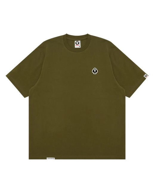 Aape By A Bathing Ape Green Logo Appliqué Cotton T-Shirt for men