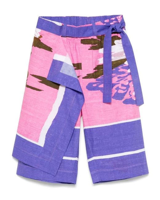 Craig Green Blue Towel Cotton Shorts for men