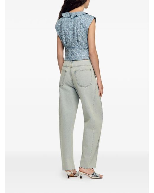 Sandro Blue Sequin Top