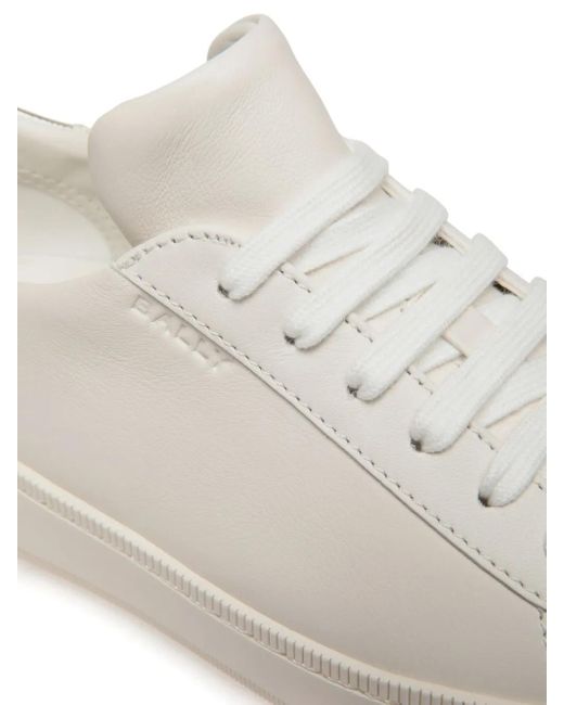 Bally White Raise Leather Sneakers