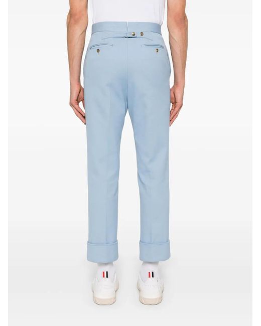 Thom Browne Blue Adjustable-Strap Trousers for men