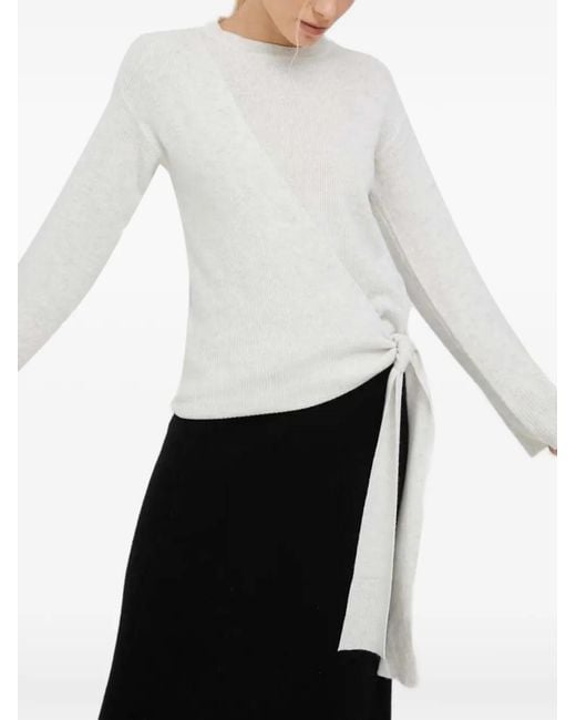 DKNY White Tie-Detail Sweater