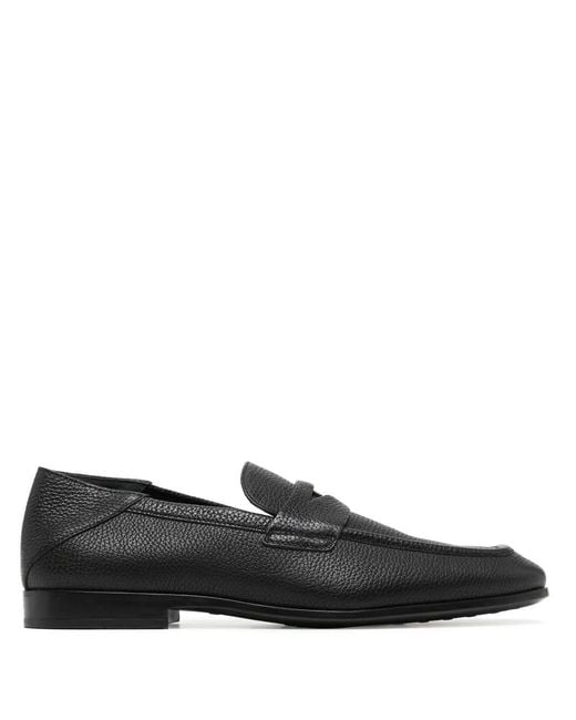 Tod's Black Logo-Plaque Leather Loafers for men