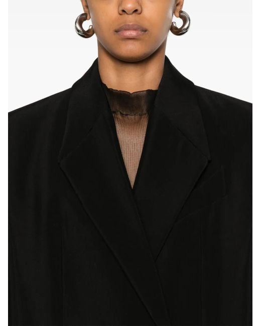 Mugler Black Single-Breasted Coat
