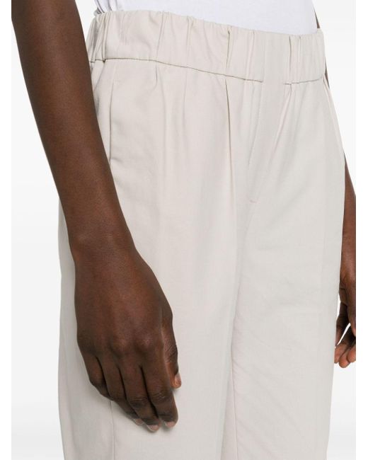 Pantalones de vestir de talle medio Brunello Cucinelli de color White