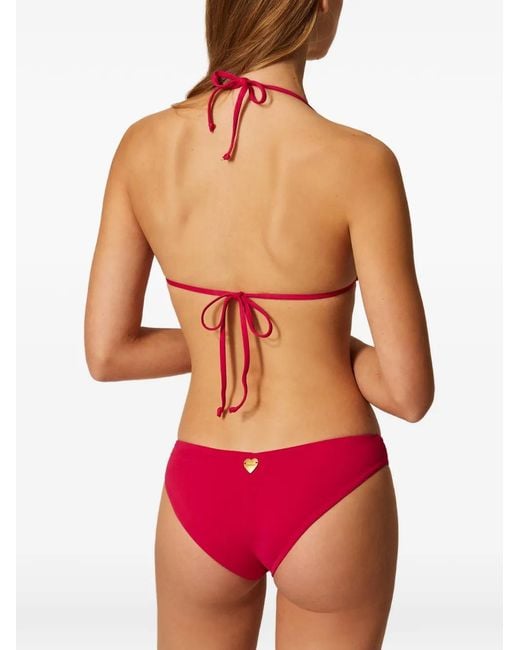 Twinset Red Triangle Bikini Top With Studs