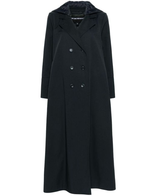 Emporio Armani Black Double-breasted Trench Coat